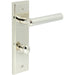 Polished Nickel Bathroom Door Handle with Backplate Turn Release Solid Brass Interior Lever (1)