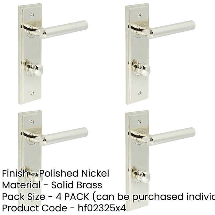 PACK Polished Nickel Bathroom Door Handle with Backplate Turn Release Solid Brass Interior Lever (1)-1