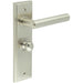 Satin Nickel Door Handle with Backplate Bathrooms Stylish Turn Release Design Solid Brass Interior Lever