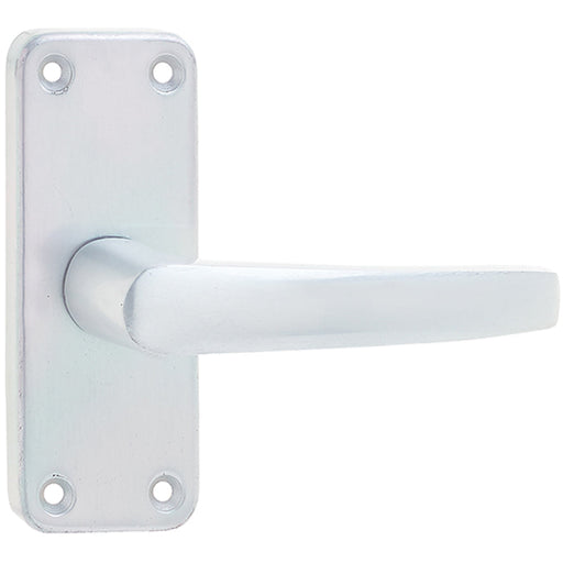 Satin Anodised Aluminium Contract Door Handle with Short Latchplate Interior Lever Backplate