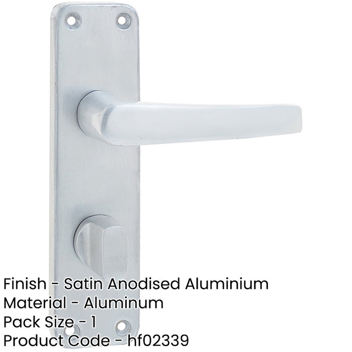 Satin Anodised Aluminium Contract Door Handle Bathrooms Bedrooms Interior Lever Backplate-1