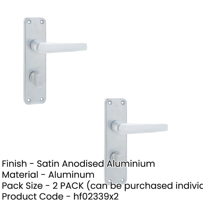PACK Satin Anodised Aluminium Contract Door Handle Bathrooms Bedrooms Interior Lever Backplate (1)-1