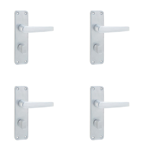 PACK Satin Anodised Aluminium Contract Door Handle Bathrooms Bedrooms Interior Lever Backplate