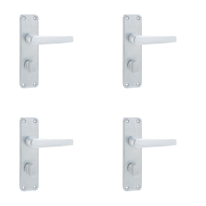 PACK Satin Anodised Aluminium Contract Door Handle Bathrooms Bedrooms Interior Lever Backplate