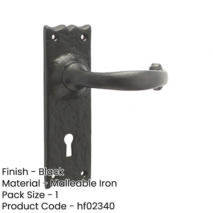 Elegant Black Suite Door Handle with Lockplate Modern Homes Interior Lever Backplate-1