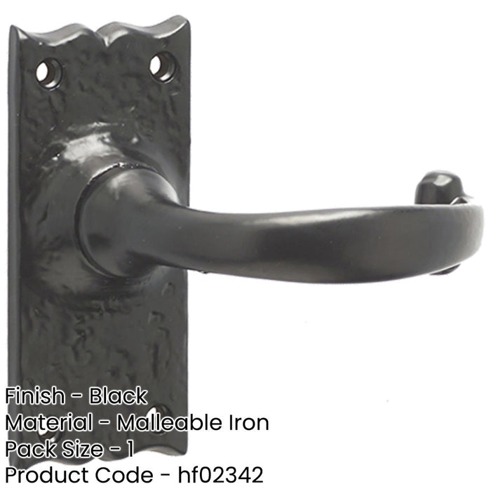 Elegant Black Suite Door Handle with Short Latchplate Interior Lever Backplate-1