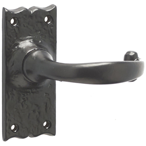 Elegant Black Suite Door Handle with Short Latchplate Interior Lever Backplate