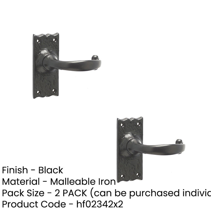 PACK Elegant Black Suite Door Handle with Short Latchplate Interior Lever Backplate (1)-1