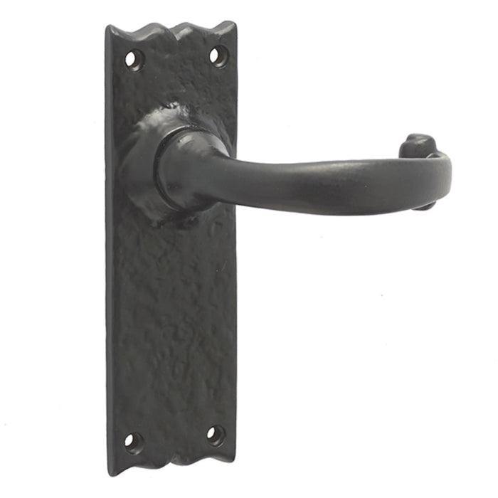 Elegant Black Suite Door Handle with Long Latchplate Interior Lever Backplate