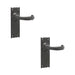 PACK Elegant Black Suite Door Handle with Long Latchplate Interior Lever Backplate (1)