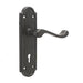 Elegant Black Suite Door Handle with Lockplate Interior Lever Backplate