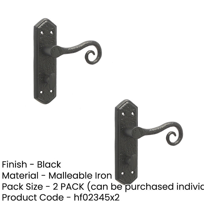 PACK Elegant Black Suite Door Handle with Bathroom Plate Interior Lever Backplate (2)-1