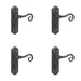 PACK Elegant Black Suite Door Handle with Bathroom Plate Interior Lever Backplate