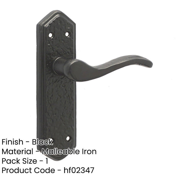 Elegant Black Suite Door Handle with Latchplate Three Styles Interior Lever Backplate-1
