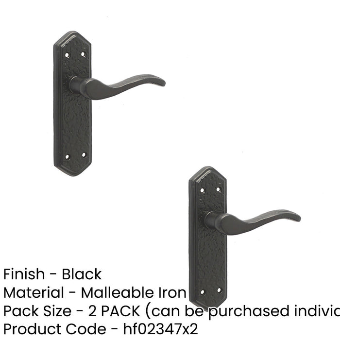 PACK Elegant Black Suite Door Handle with Latchplate Three Styles Interior Lever Backplate (1)-1