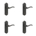 PACK Elegant Black Suite Door Handle with Latchplate Three Styles Interior Lever Backplate