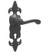 Elegant Fleur Black Door Handle with Lockplate Classic Homes Interior Lever Backplate