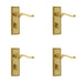 PACK Elegant Georgian Suite Door Handle with Polished Brass Finish Bathroom Interior Lever Backplate