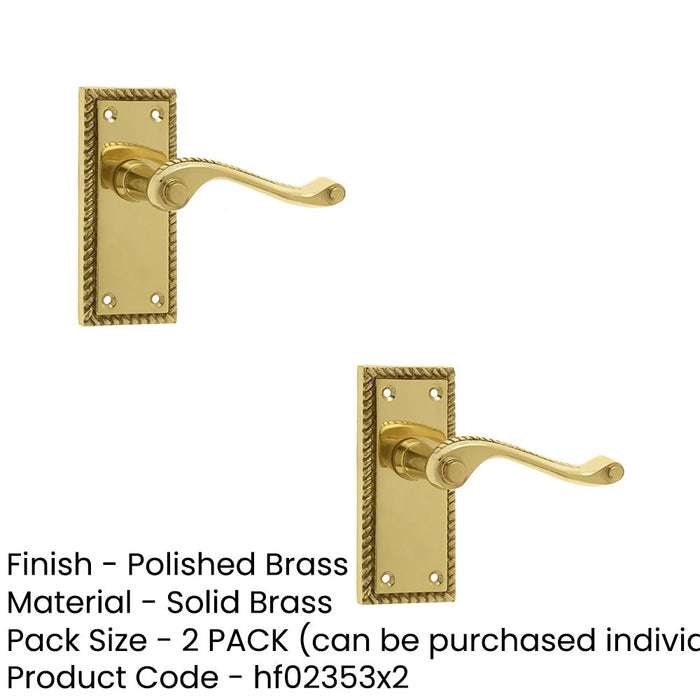 PACK Elegant Georgian Suite Door Handle with Polished Brass Finish Interior Lever Backplate (1)-1