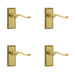 PACK Elegant Georgian Suite Door Handle with Polished Brass Finish Interior Lever Backplate