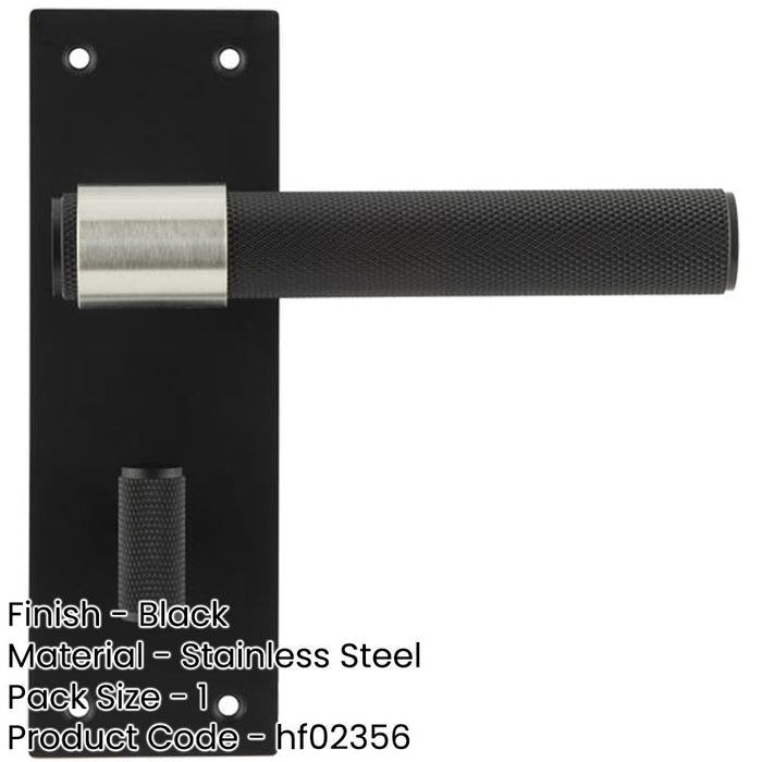 Stylish T-Bar Door Handle with Black Finish Modern Bathrooms Interior Lever Backplate-1