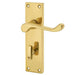 Elegant Victorian Scroll Door Handle with Polished Brass Finish Bathroom Plates Interior Lever Backplate