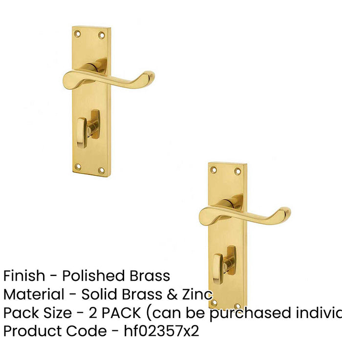 PACK Elegant Victorian Scroll Door Handle with Polished Brass Finish Bathroom Plates Interior Lever Backplate (1)-1