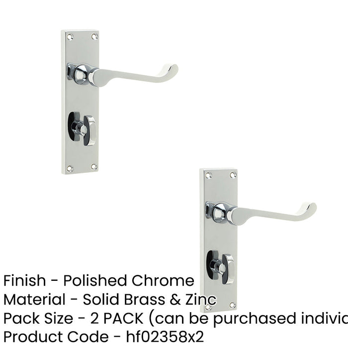 PACK Polished Chrome Victorian Scroll Door Handle Elegant Bathrooms Interior Lever Backplate (1)-1
