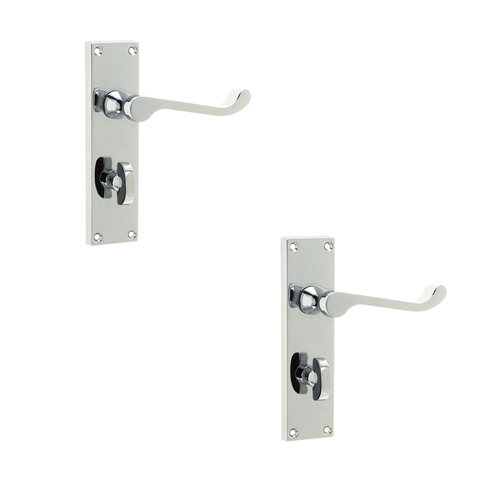 PACK Polished Chrome Victorian Scroll Door Handle Elegant Bathrooms Interior Lever Backplate (1)