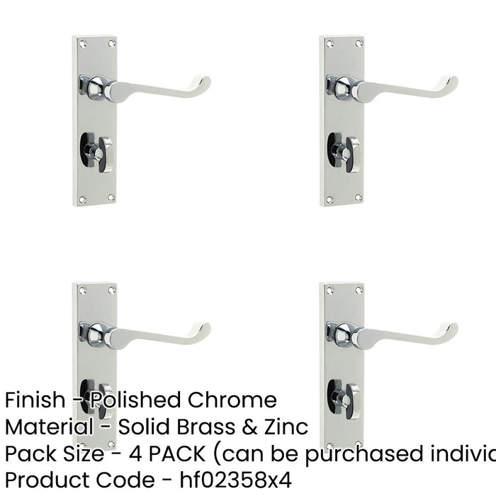 PACK Polished Chrome Victorian Scroll Door Handle Elegant Bathrooms Interior Lever Backplate-1