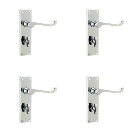 PACK Polished Chrome Victorian Scroll Door Handle Elegant Bathrooms Interior Lever Backplate