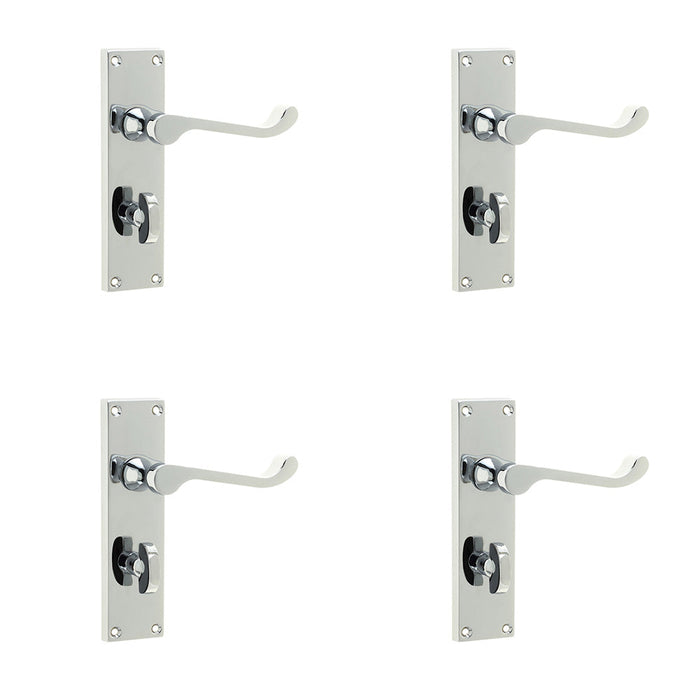 PACK Polished Chrome Victorian Scroll Door Handle Elegant Bathrooms Interior Lever Backplate