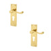 PACK Elegant Victorian Scroll Door Handle with Euro Profile Lockplate Polished Brass Finish Interior Lever Backplate (1)