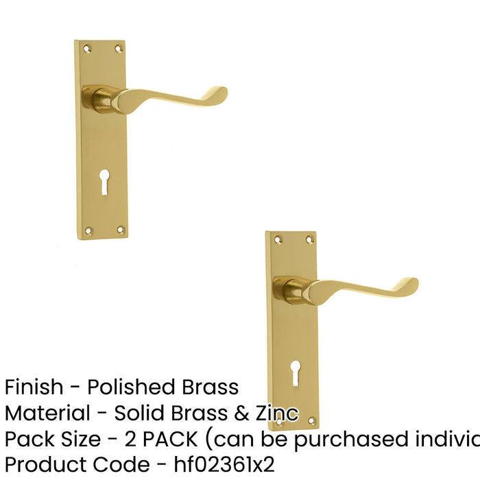 PACK Elegant Victorian Scroll Door Handle Polished Brass Finish Interior Lever Backplate (1)-1