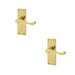 PACK Elegant Victorian Scroll Door Handle with Short Latchset Polished Brass Interior Lever Backplate (1)