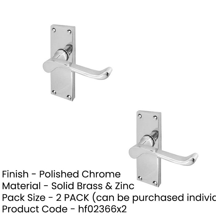PACK Elegant Victorian Scroll Door Handle with Short Latch Polished Chrome Finish Interior Lever Backplate (1)-1