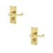 PACK Elegant Victorian Scroll Door Handle with Privacy Plate Polished Brass Interior Lever Backplate (1)