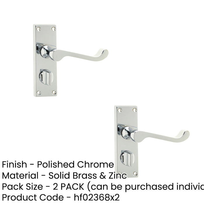 PACK Elegant Victorian Scroll Door Handle with Polished Chrome Privacy Plate Interior Lever Backplate (1)-1