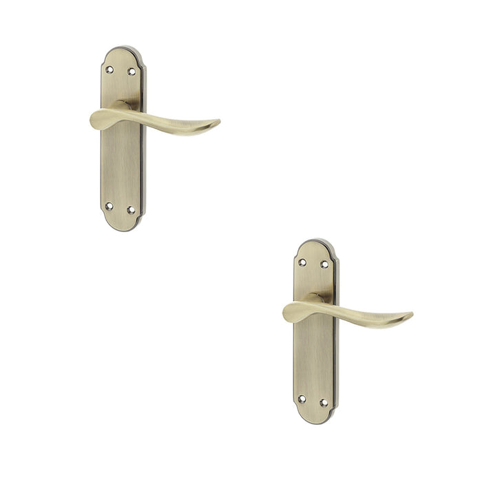 PACK Antique Bronze Suite Door Handle with Latchplate Victorian Style Interior Lever Backplate (1)