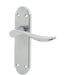 Stylish Satin Chrome Suite Door Handle with Latchplate Interior Lever Backplate