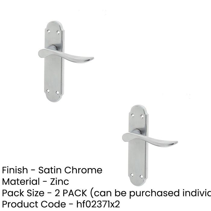 PACK Stylish Satin Chrome Suite Door Handle with Latchplate Interior Lever Backplate (1)-1