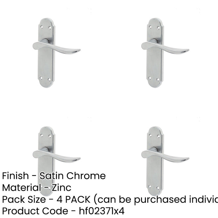 PACK Stylish Satin Chrome Suite Door Handle with Latchplate Interior Lever Backplate-1