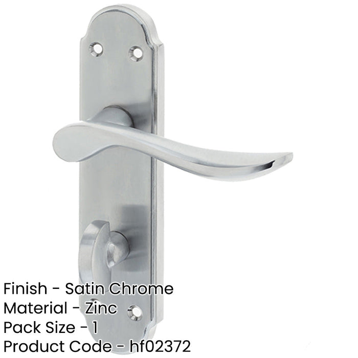 Elegant Satin Chrome Suite Door Handle with Bathroom Plate Interior Lever Backplate-1