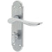 Elegant Satin Chrome Suite Door Handle with Bathroom Plate Interior Lever Backplate