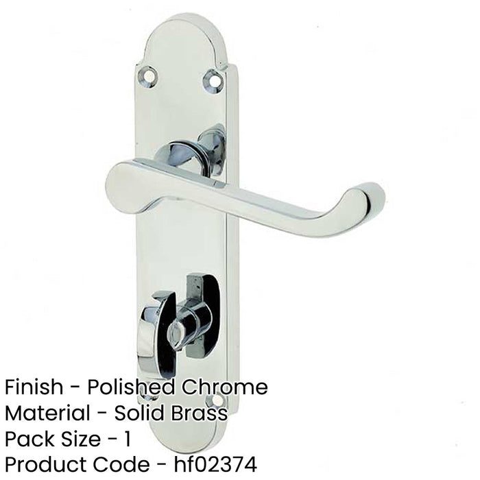 Modern Polished Chrome Suite Door Handle with Bathroom Plate Interior Lever Backplate-1