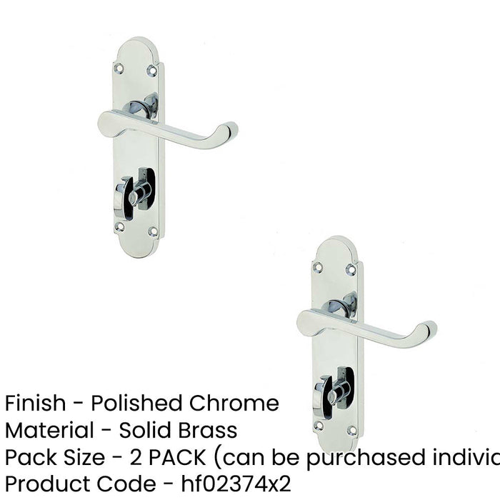 PACK Modern Polished Chrome Suite Door Handle with Bathroom Plate Interior Lever Backplate (1)-1