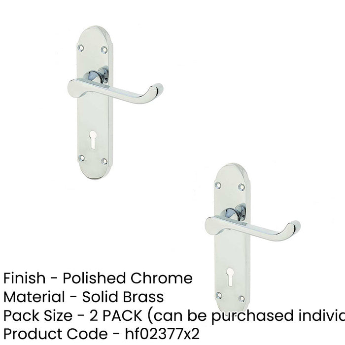 PACK Contemporary Suite Door Handle Polished Chrome Finish Interior Lever Backplate (1)-1
