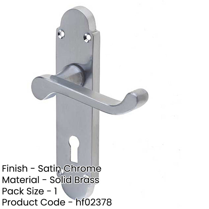 Satin Chrome Suite Door Handle with Lockplate Modern Interiors Interior Lever Backplate-1