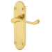 Elegant Suite Door Handle Latchplate Polished Brass Finish Interior Lever Backplate