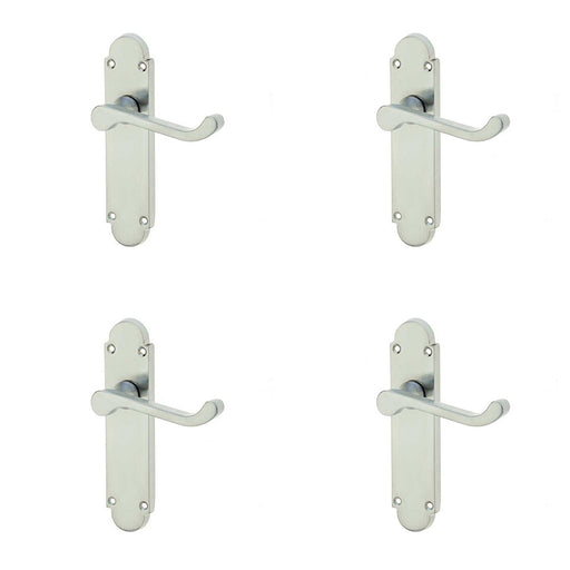 PACK Contemporary Satin Chrome Suite Door Handle Interior Doors Interior Lever Backplate